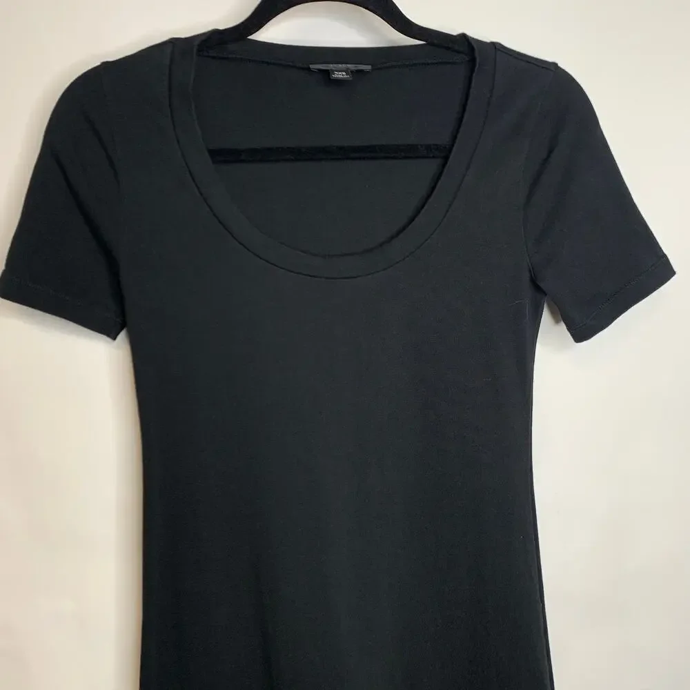J Crew Black Short Sleeve Midi Dress Sz XXS